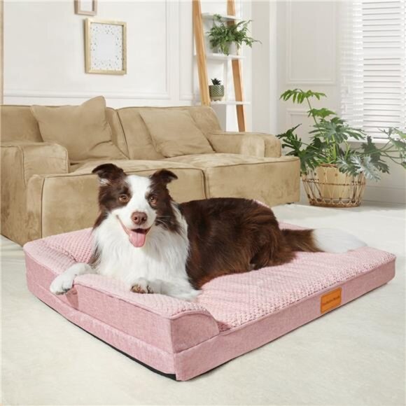 Orthopedic Pet Bed  Dogs, 30"X20"  Waterproof L Shaped Dog Bed Washable Cover - Picture 3 of 7